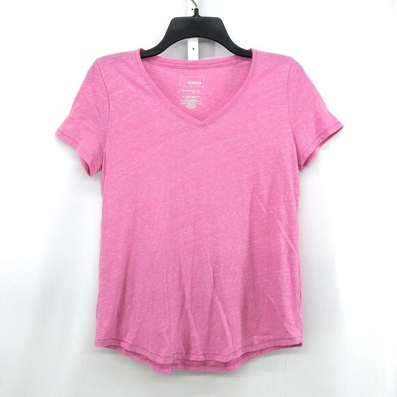 Sonoma Tops - Sonoma Shirt Womens Size S Pink Short Sleeve V-Neck Pullover Top